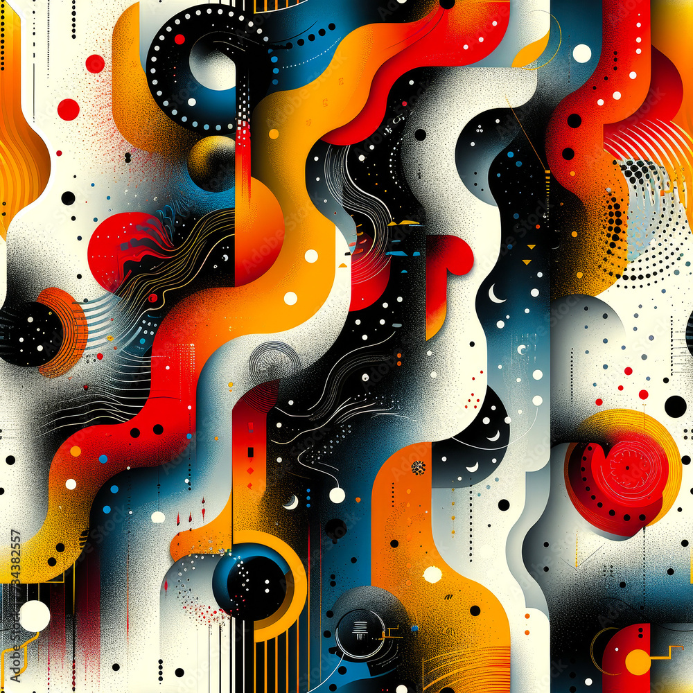 Naklejka premium colored abstract patterns, red white black yellow, ai generated