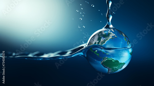 World Water Day background, concept of global warming and climate change © ma