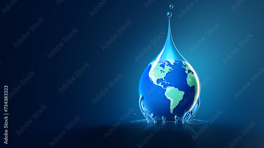 Fototapeta premium World Water Day background, concept of global warming and climate change
