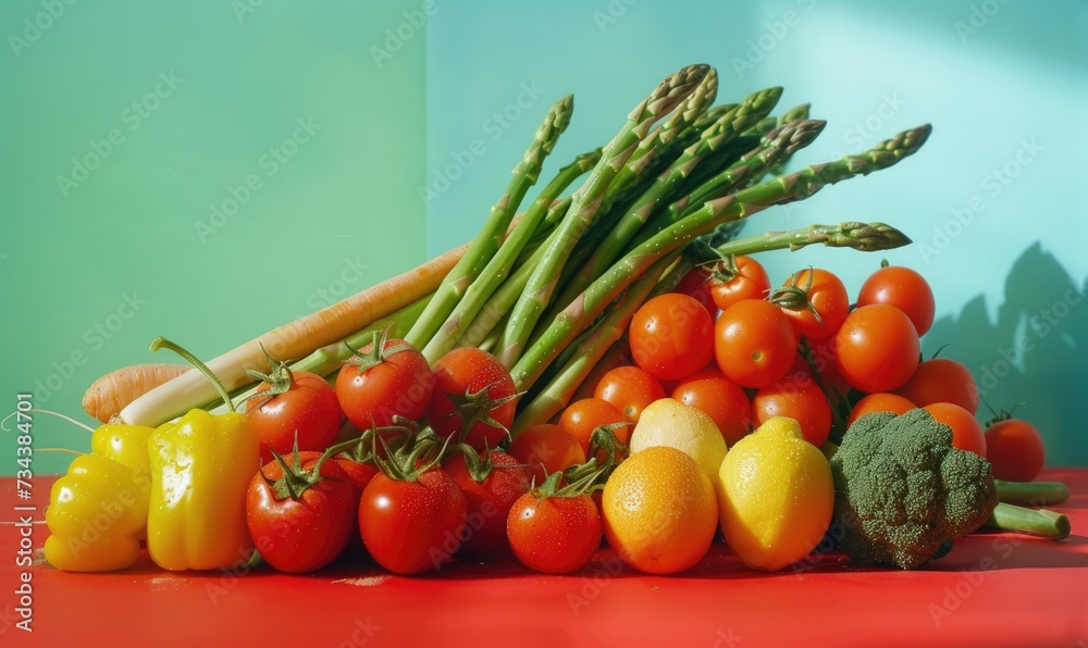 Fresh vegetables on the table in the kitchen. Healthy food concept.