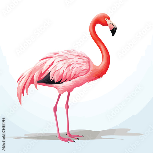Vector Mascot Illustration  Cute Pink Flamingo.