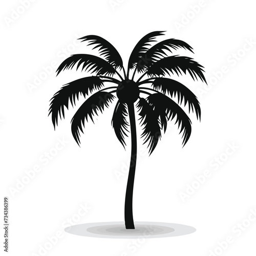 Vector Tropical Illustration Palm Tree Silho