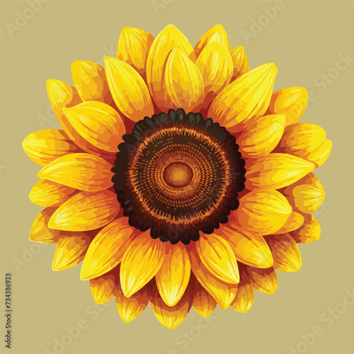Fototapeta Naklejka Na Ścianę i Meble -  Vector Sunflower. Vector Illustration
