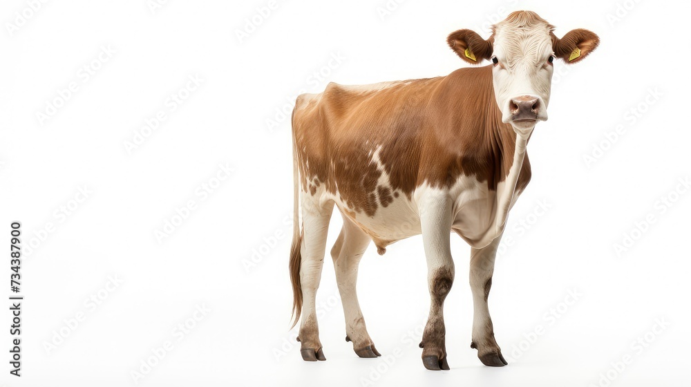 livestock cow on white background