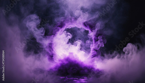 explosive purple smoke emanating from void center, creating eerie ambiance photo