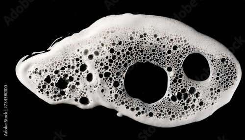 Wiped foam bubble on black background. Symbolic of cleansing, purity, freshness