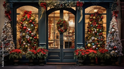 merry holiday store front