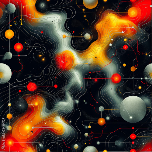 digital abstract freameless patterns, ai generated