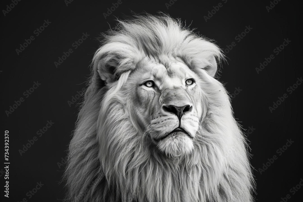 Regal portrait of a majestic lion with a commanding presence. the king of the jungle exuding power and dignity