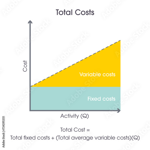 Total costs business finance accounting educational vector illustration graphic