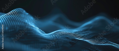 Abstract Digital Waveform in Blue Hues