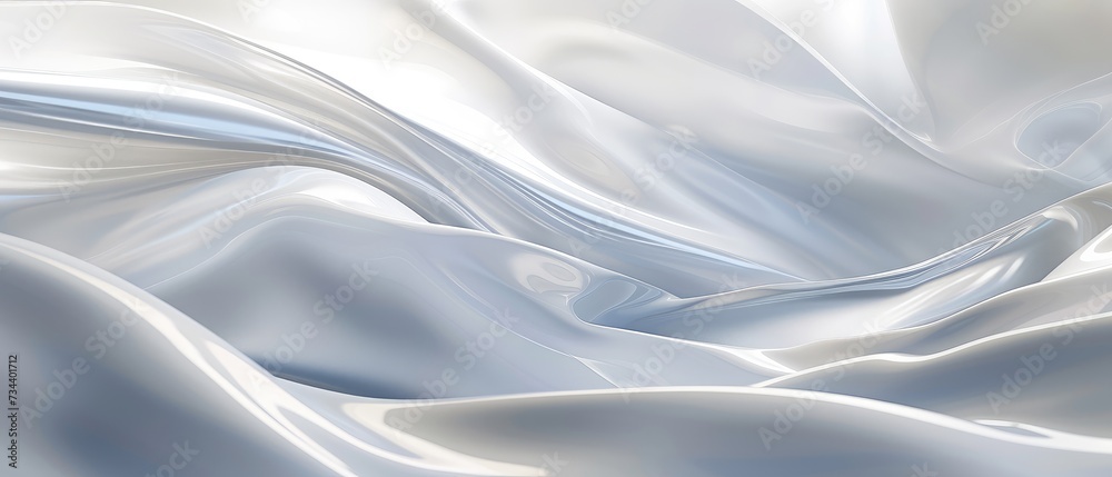 Elegant Silver Satin Material in Abstract Waves Elegant Silver Satin Material in Abstract Waves