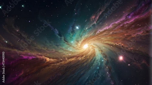 Abstract spiral space galaxy background illustration 