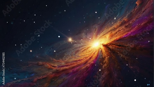 Supernova space galaxy with stars background illustration 
