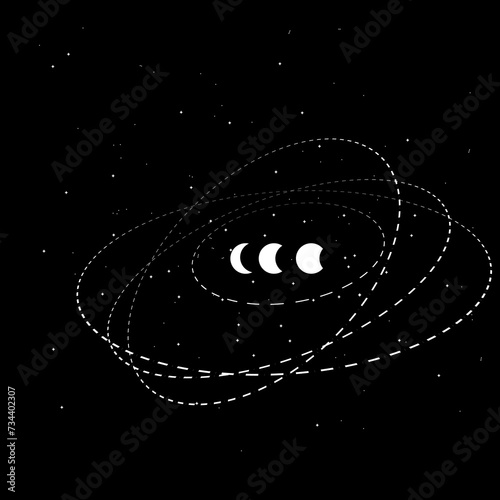lunas entre orbitas y estrellas