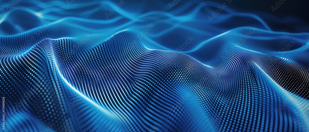Abstract Blue Digital Wave Mesh Background Abstract Blue Digital Wave Mesh Background