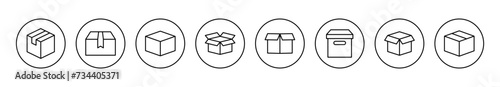 Box icon set vector. box sign and symbol, parcel, package