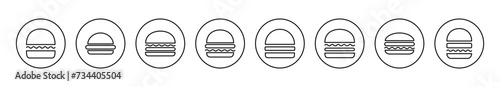 Burger icon set vector. burger sign and symbol. hamburger