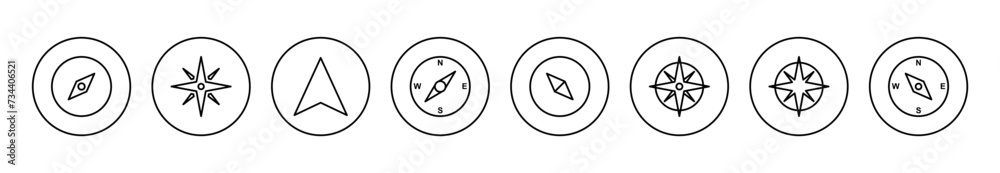 Compass icon set vector. arrow compass icon sign and symbol Compass icon set vector. arrow compass icon sign and symbol