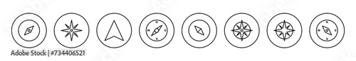 Compass icon set vector. arrow compass icon sign and symbol