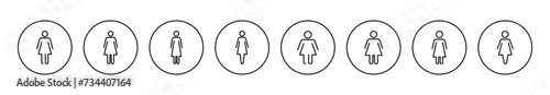 Female icon set vector. woman sign and symbol