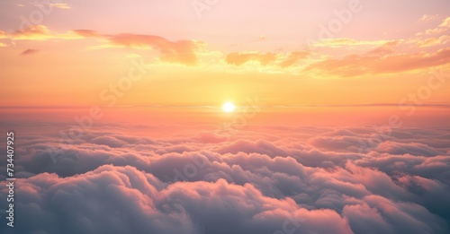Majestic Sunset Above Sea of Clouds © evening_tao