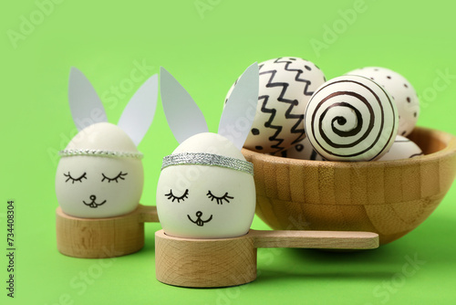 Wooden spoons and bowl with...