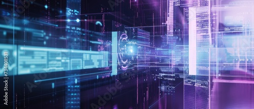 Futuristic Cyber Technology Data Center Concept