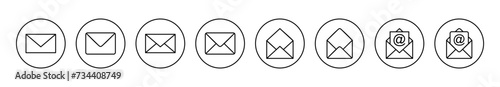 Mail icon set vector. email sign and symbol. E-mail icon. Envelope icon