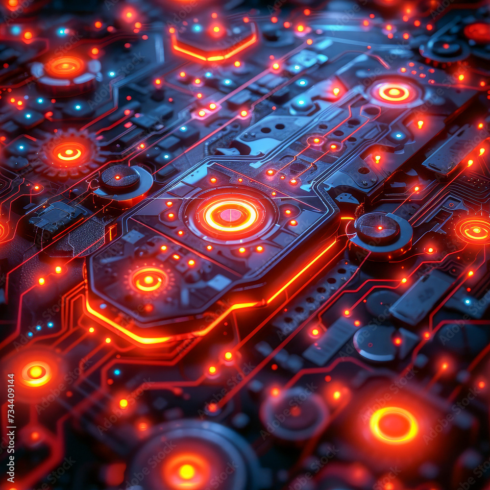 digital pattern on motherboard, generated as seamless tile, ai digital pattern on motherboard, generated as seamless tile, ai