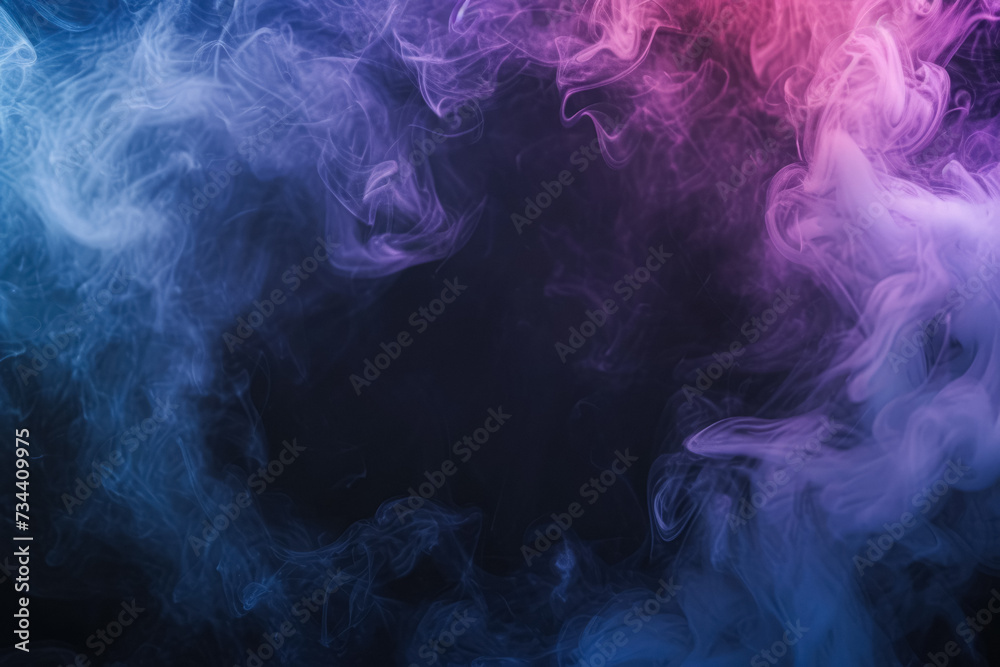 Fototapeta premium Vibrant Neon Smoke Frame Effect for Photo Overlays - Ethereal Neon Colors and Smoky Textures. Generated AI.
