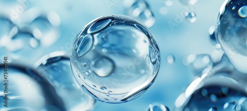 Crystal Clear Water Bubbles Floating Gently