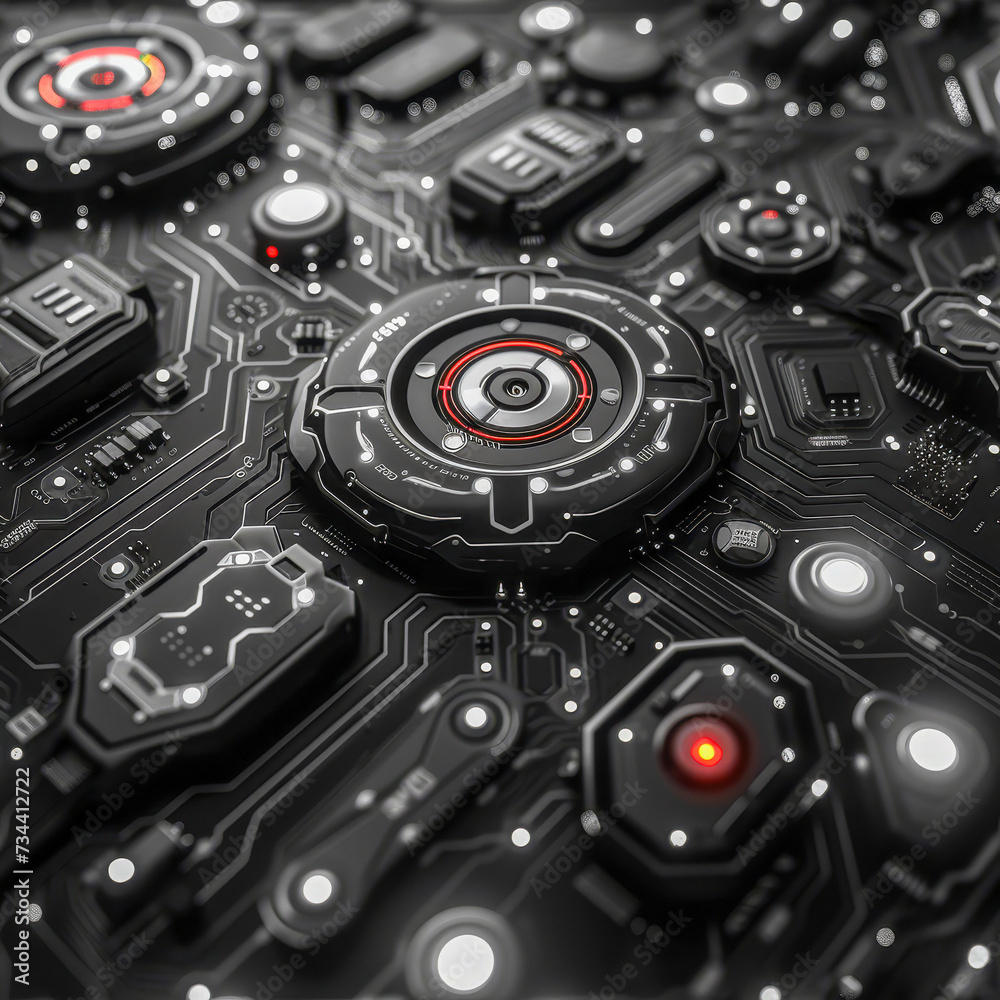 digital pattern on motherboard, generated as seamless tile, ai digital pattern on motherboard, generated as seamless tile, ai