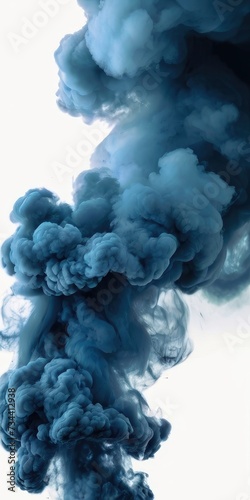 Blue smoke on white vertical background © alvian