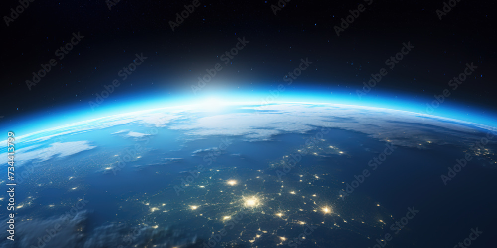 Earth view from outer space background Earth view from outer space background