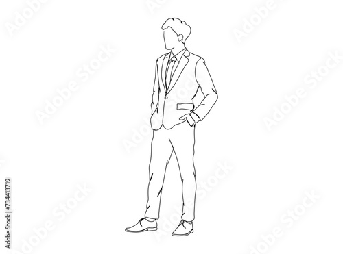 Man, Boy Dresses, Clothing Single Line Drawing Ai, EPS, SVG, PNG, JPG zip file