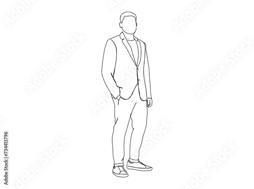 Man, Boy Dresses, Clothing Single Line Drawing Ai, EPS, SVG, PNG, JPG zip file