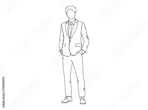 Man, Boy Dresses, Clothing Single Line Drawing Ai, EPS, SVG, PNG, JPG zip file