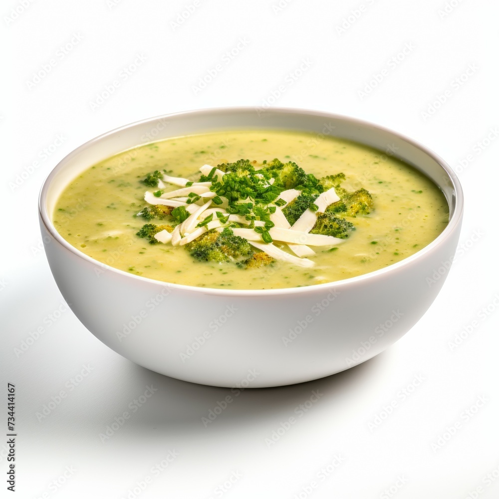 Broccoli soup closeup isolated on white background Broccoli soup closeup isolated on white background