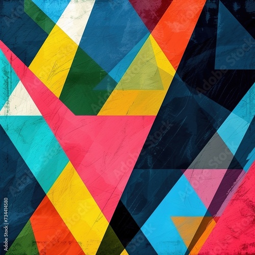 Colourful wallpaper with geometric pattern design 