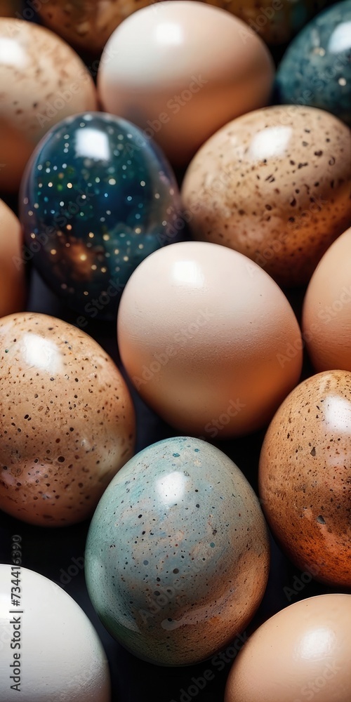 close up of ester eggs vertical background