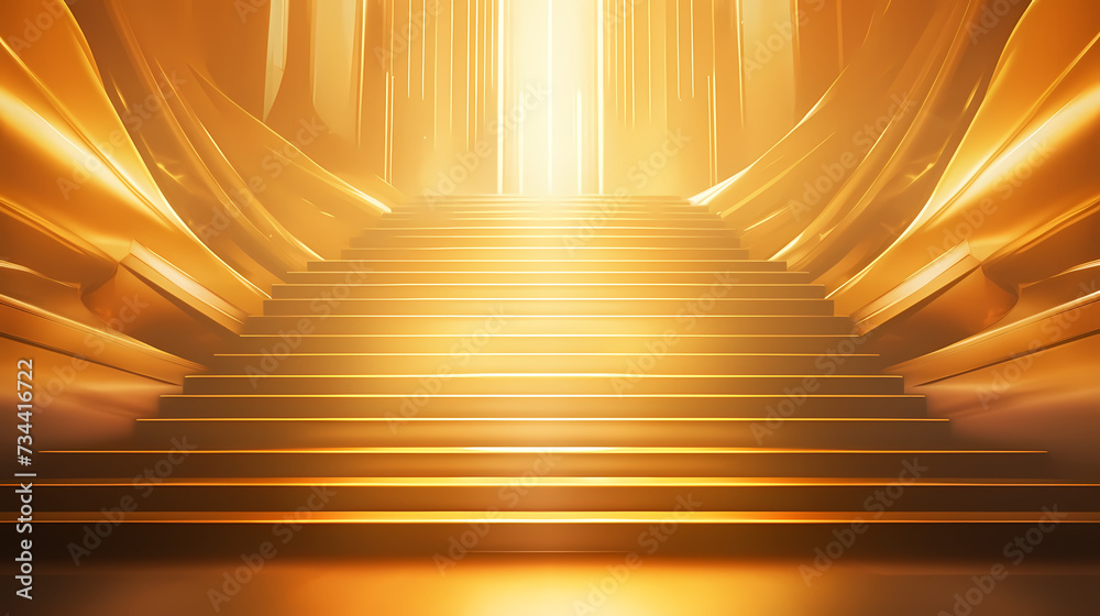 Obraz premium Luxurious podium, decorated with sparkling light effects