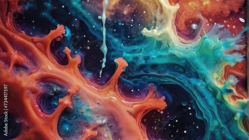 galaxy background with coralreef form background