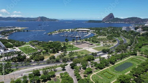 Marina Da Gloria At Rio De Janeiro Brazil. Maritime Beauty In Nature. Business Sky Background Downtown Cityscape. Business Outdoor Downtown Backgrounds Panoramic City. photo