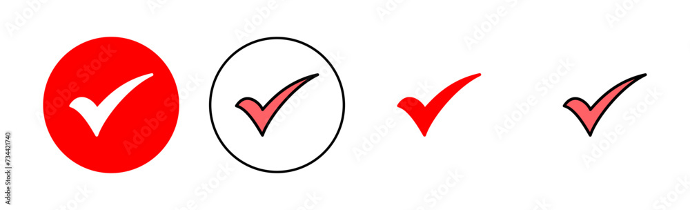 Check mark icon set illustration. Tick mark sign and symbol Check mark icon set illustration. Tick mark sign and symbol