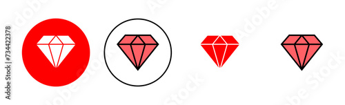 Diamond icon set illustration. diamond gems sign and symbol