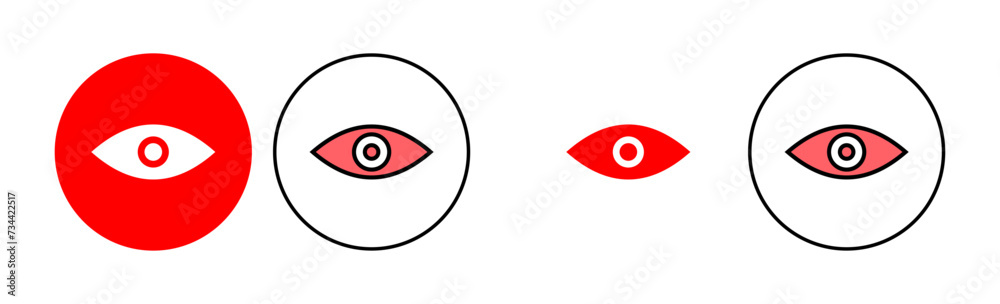Eye icon set illustration. Eye sign and symbol. Look and Vision icon.