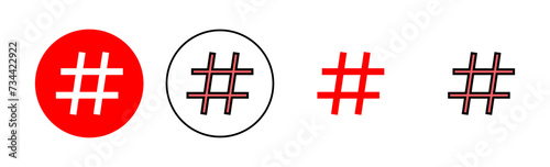 Hashtag icon set illustration. hashtag sign and symbol