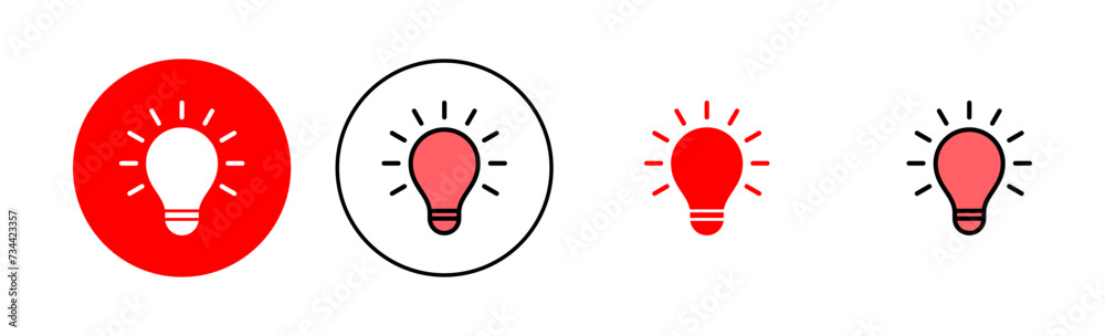 Lamp icon set illustration. Light bulb sign and symbol. idea symbol.