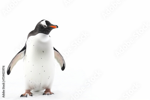Penguin on White Background 